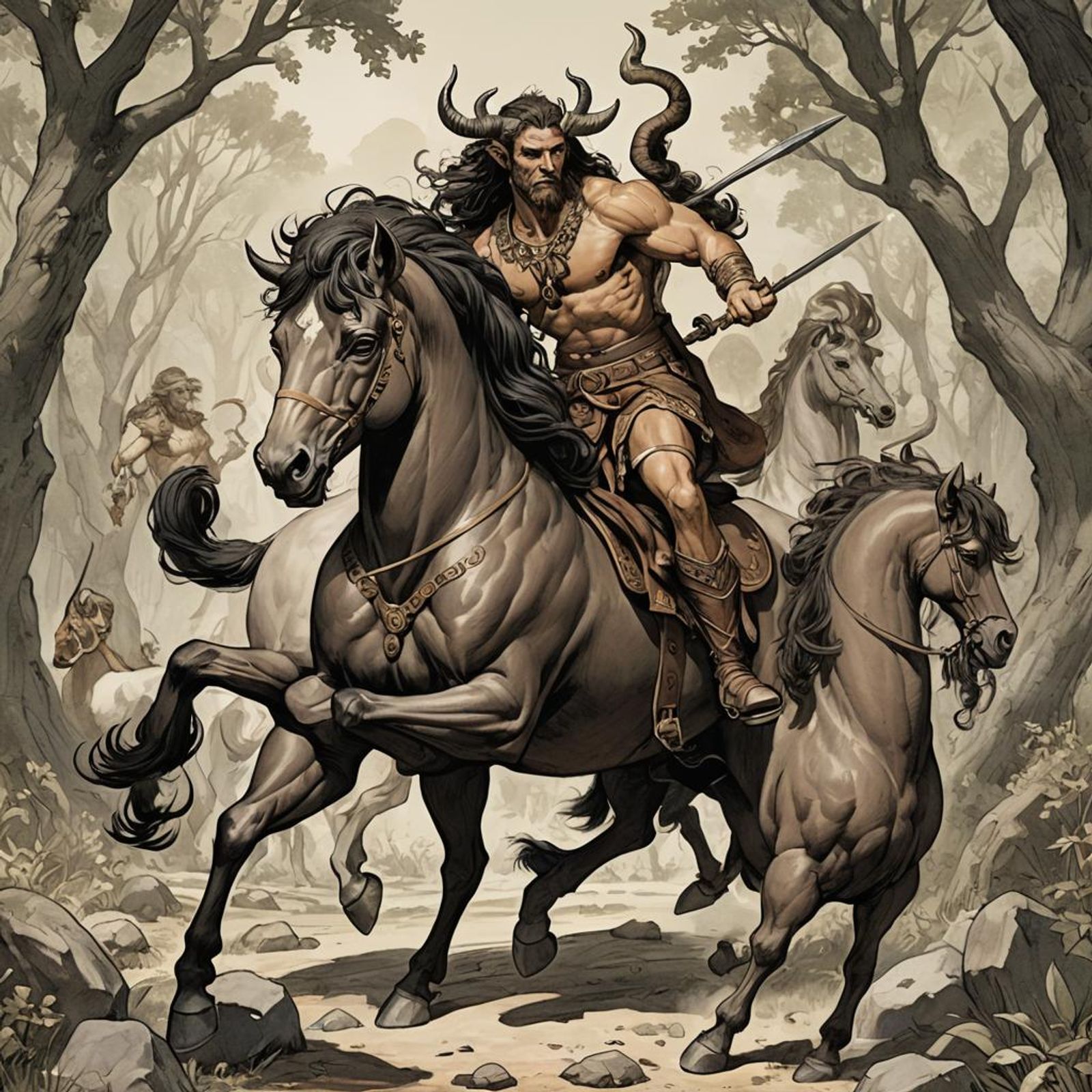 Centaurs: Closely related to satyrs, centaurs are half human and half ...