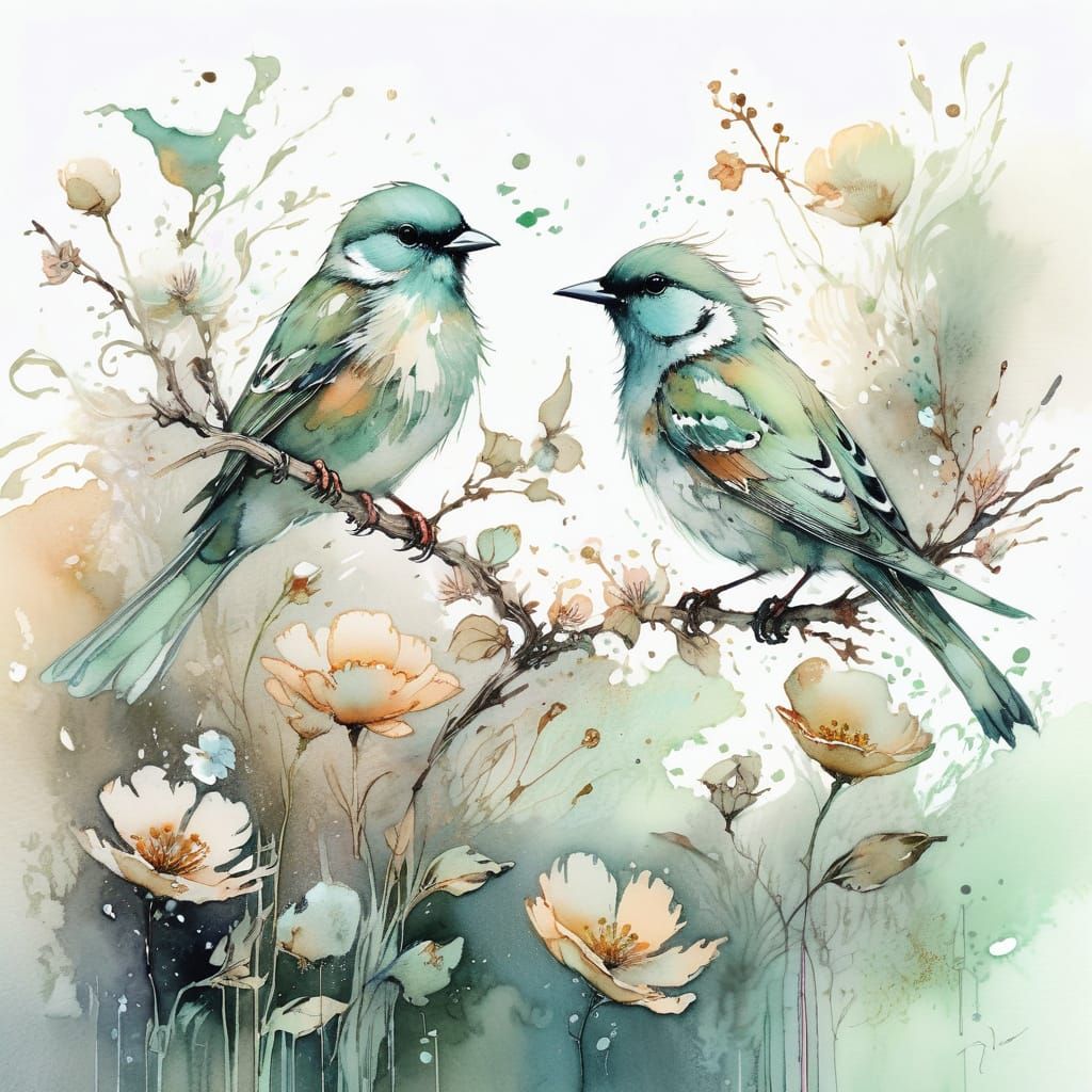 Whispers of flight in watercolor."