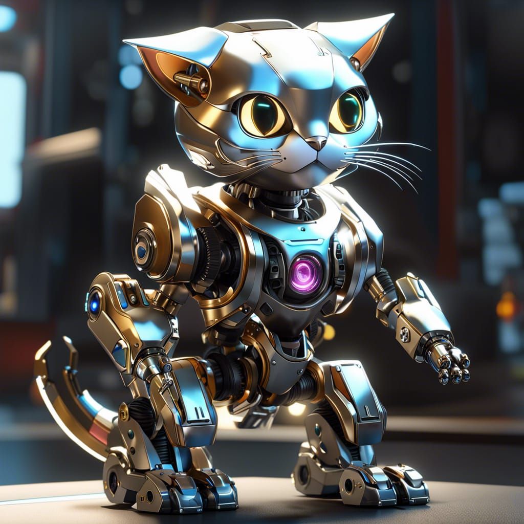 Robo-cat - AI Generated Artwork - NightCafe Creator