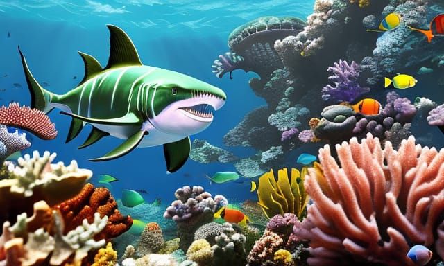 More shark mutations by the AI on Great Barrier Reef - AI Generated Artwork  - NightCafe Creator