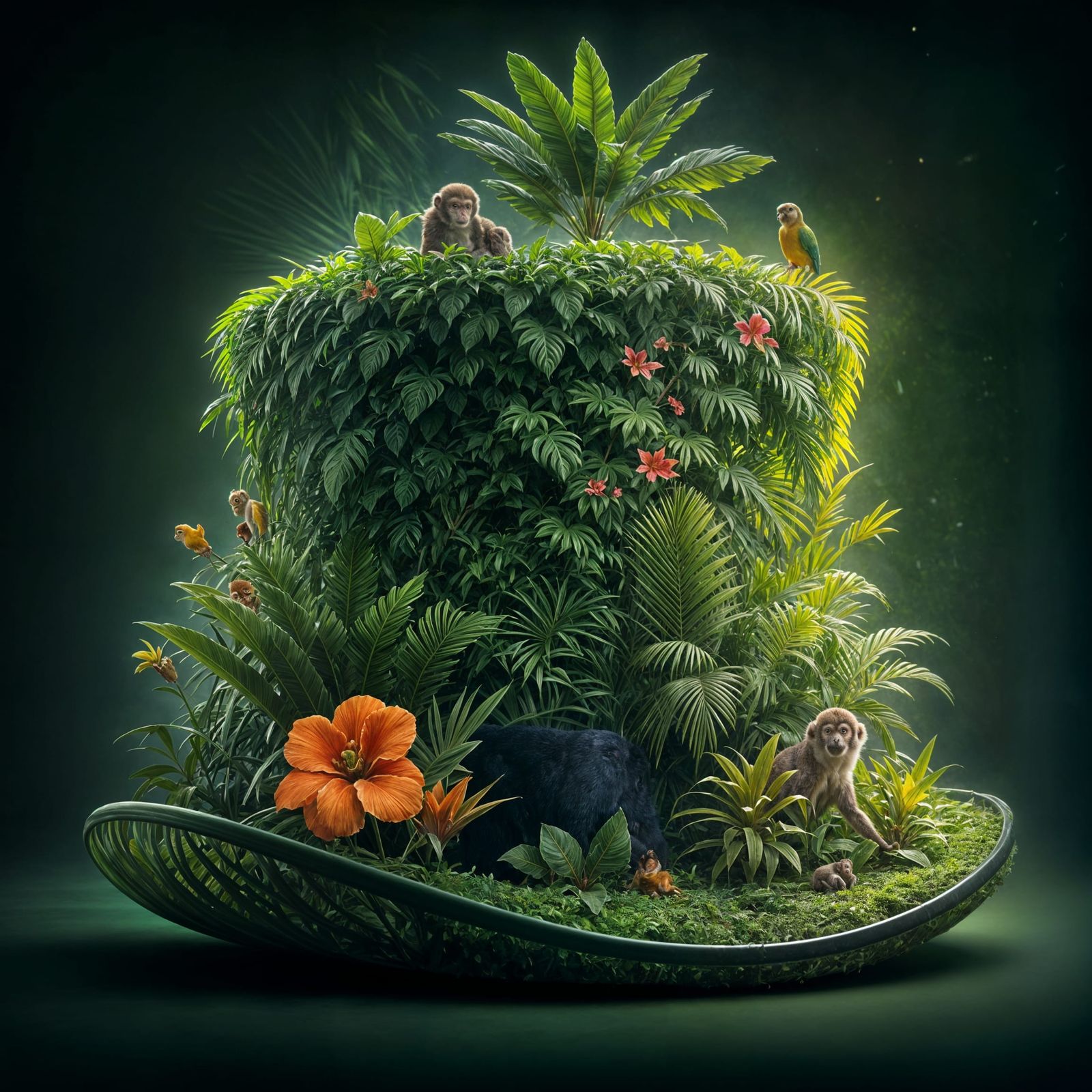 Jungle top hat  by @-kitty-