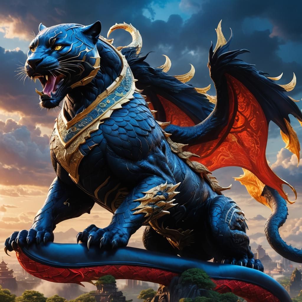 Black Panther Dragon - AI Generated Artwork - NightCafe Creator