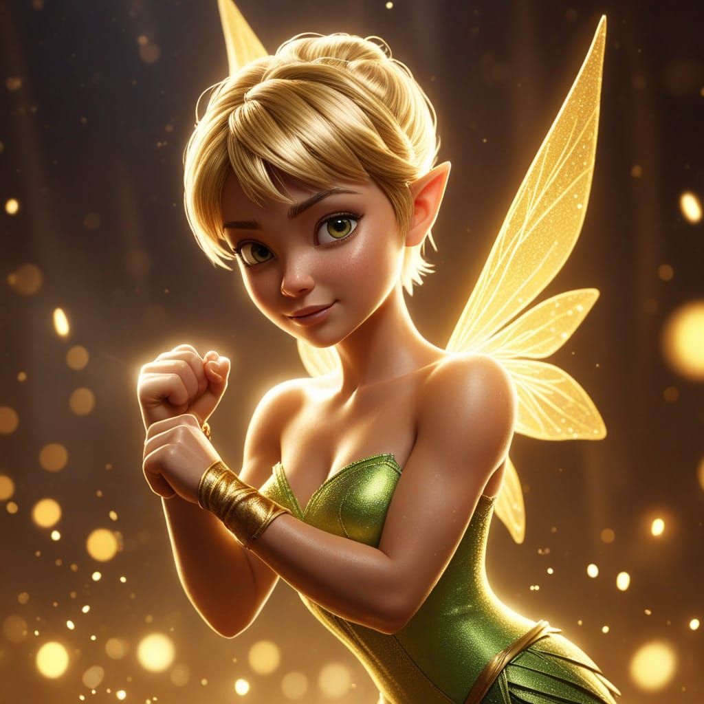 Tinkerbell  with a body builders physique