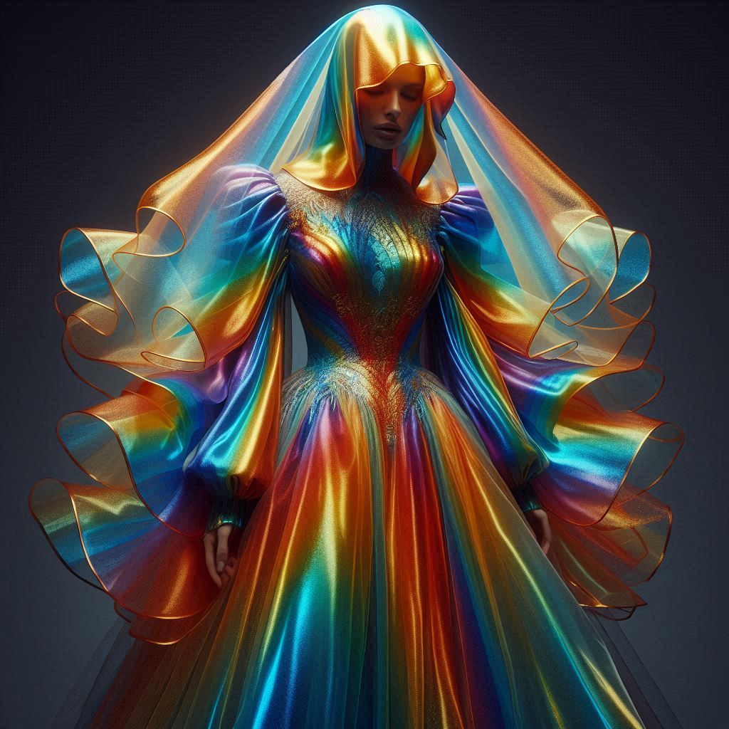 Victorian Mourning Gown Rainbow