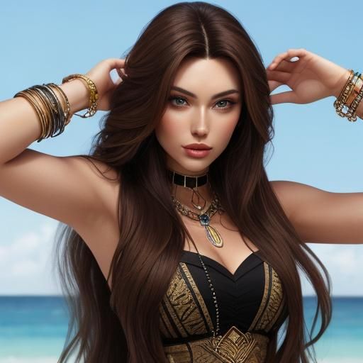 Long Haired Brunette Woman