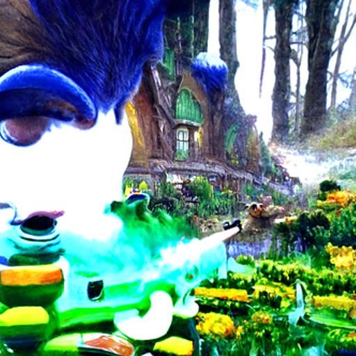 Sonic shooting Shrek with an AK-47