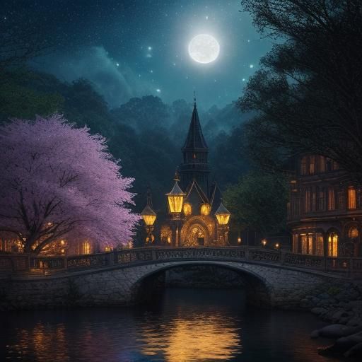 bridge under the moonlight