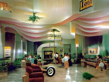 1950s hotel lobby