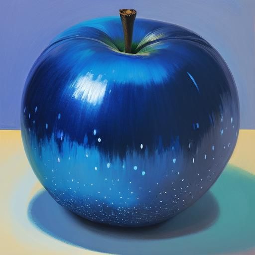 Blue apples that are lit up from inside.