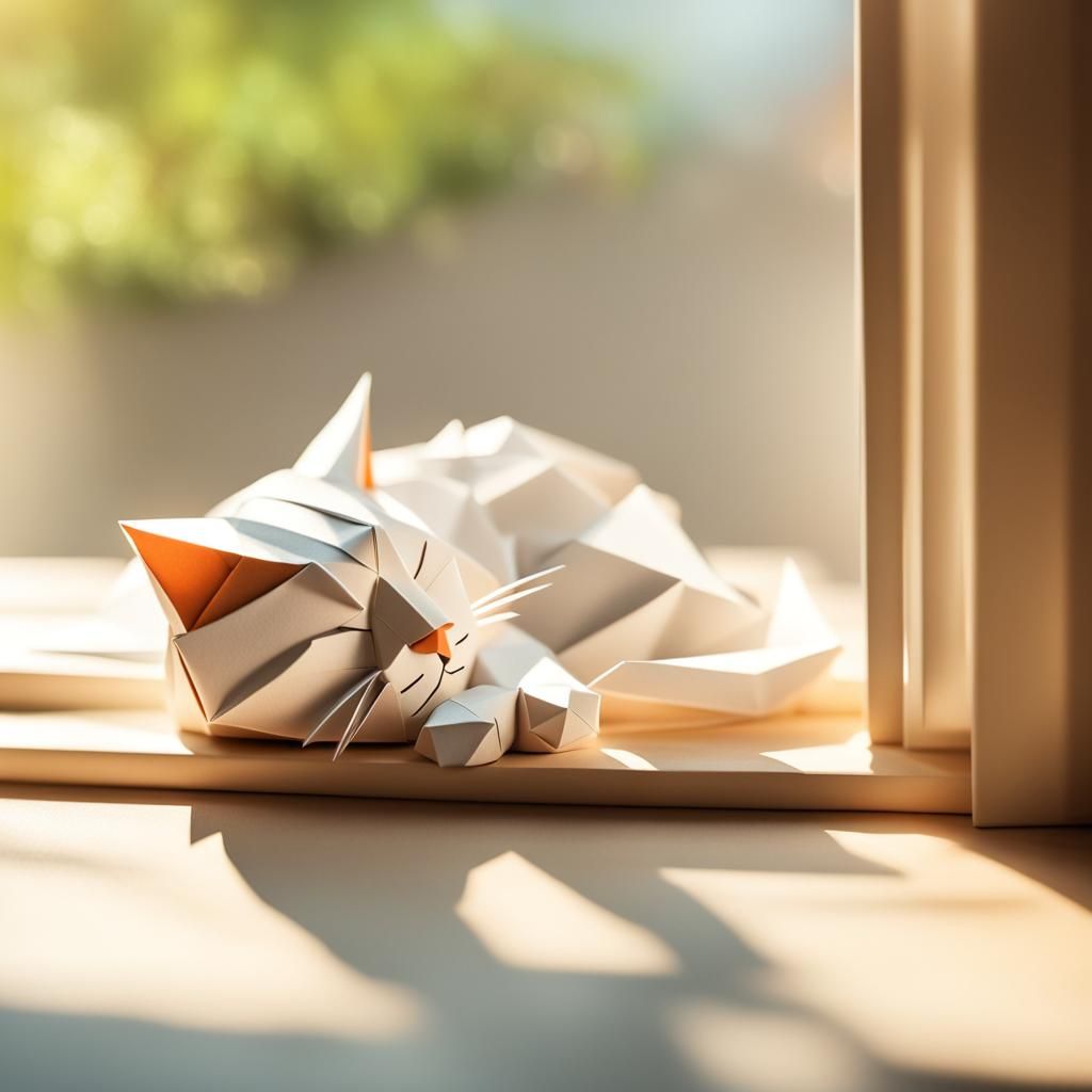 One lazy cat sleeping under the sun that enter trough a window  by @Thyke