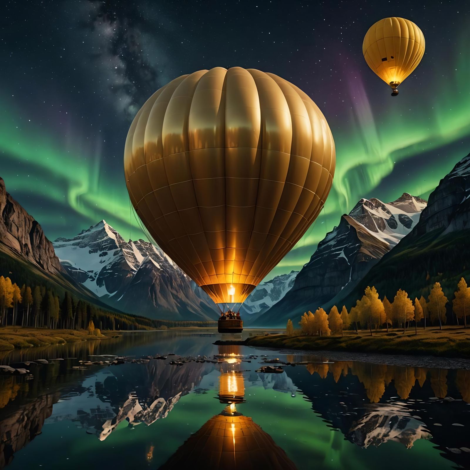 The golden hot air balloon  by @Rachel