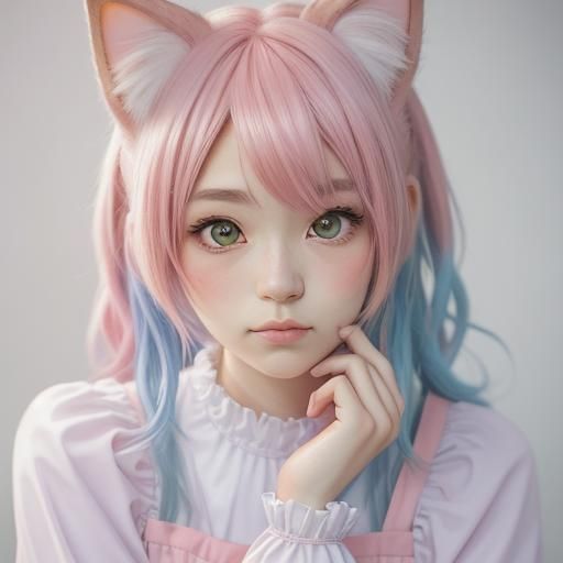 Cute anime cat girl