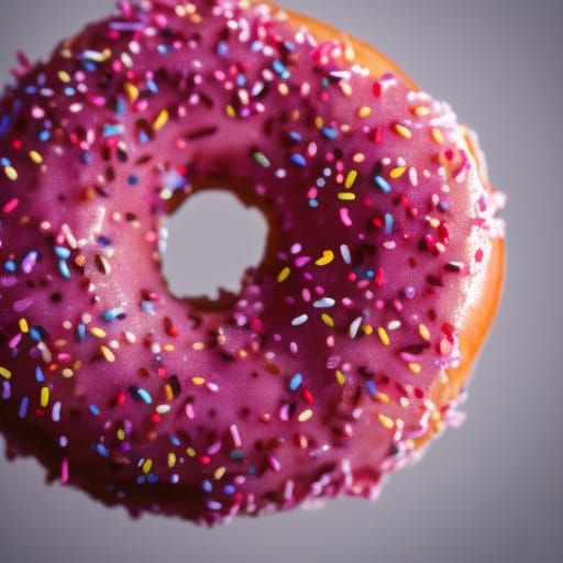 tasty pink sprinkled donut