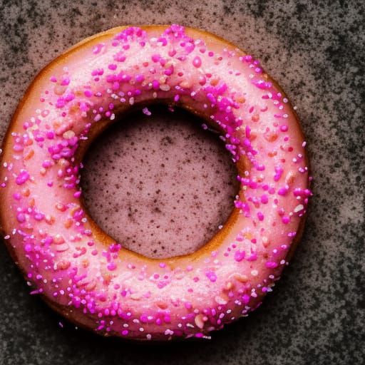 tasty pink sprinkled donut