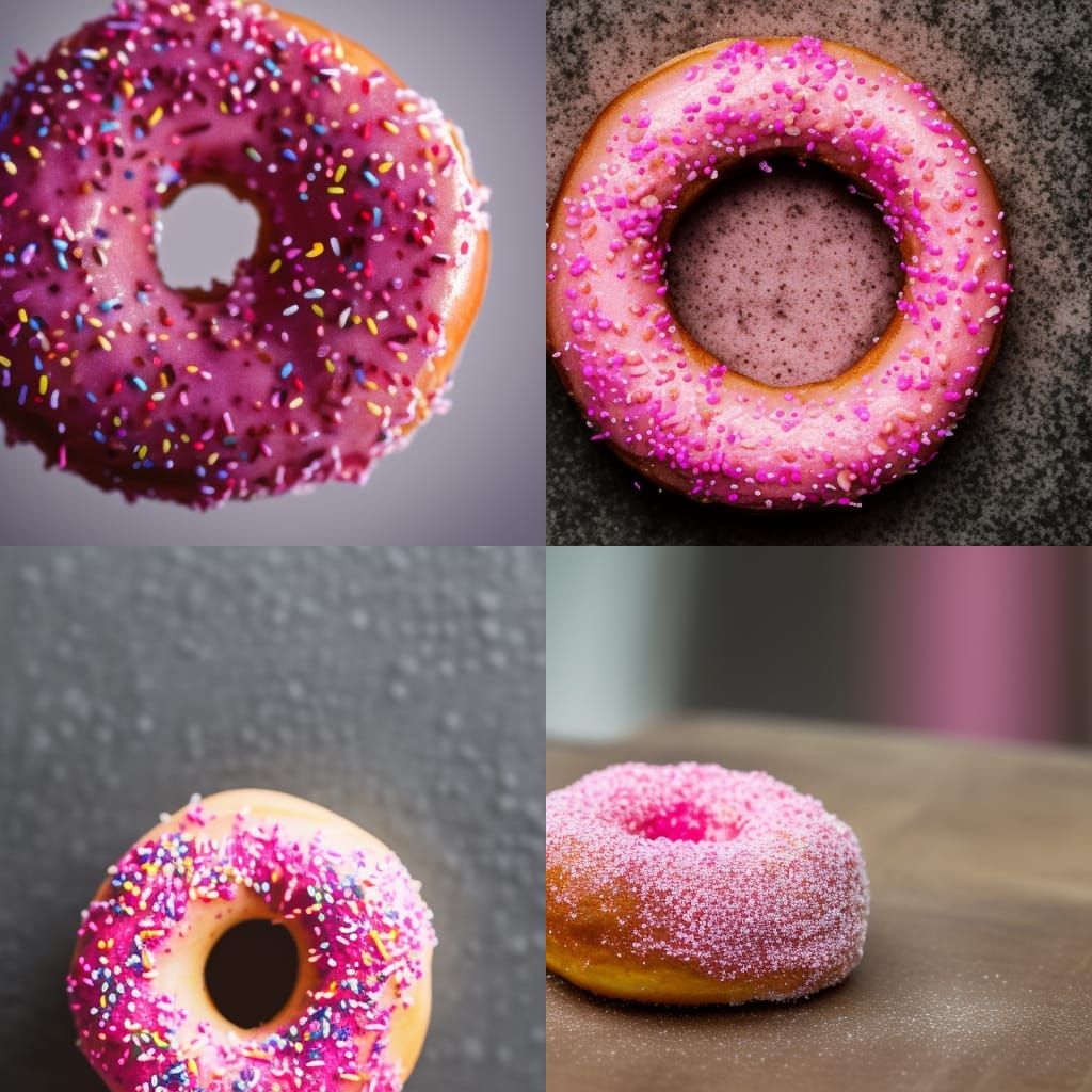 tasty pink sprinkled donut