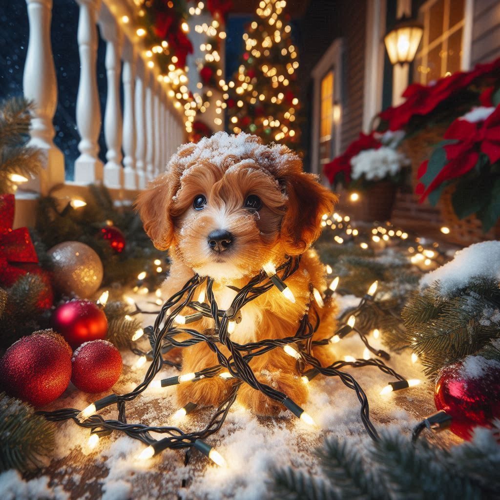 Puppy Christmas Lights Tango Tangled