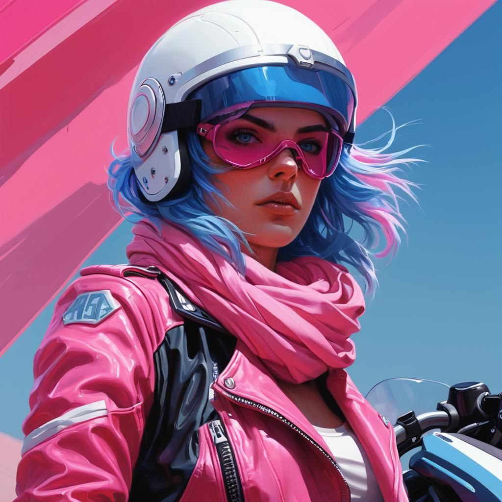 Pink bike rider