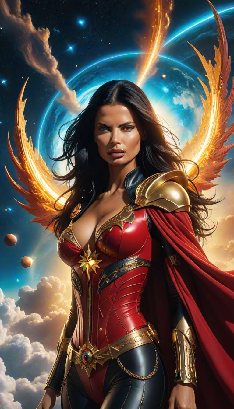 A breathtaking masterpiece captures the ethereal beauty of Adriana Lima and the handsome Alucard are surrounded by the enchanting world of C...