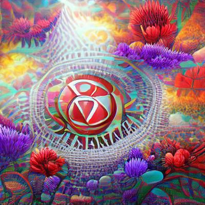 Big panoramic| The Root Chakra MANDALA on canvas | Psychedel...