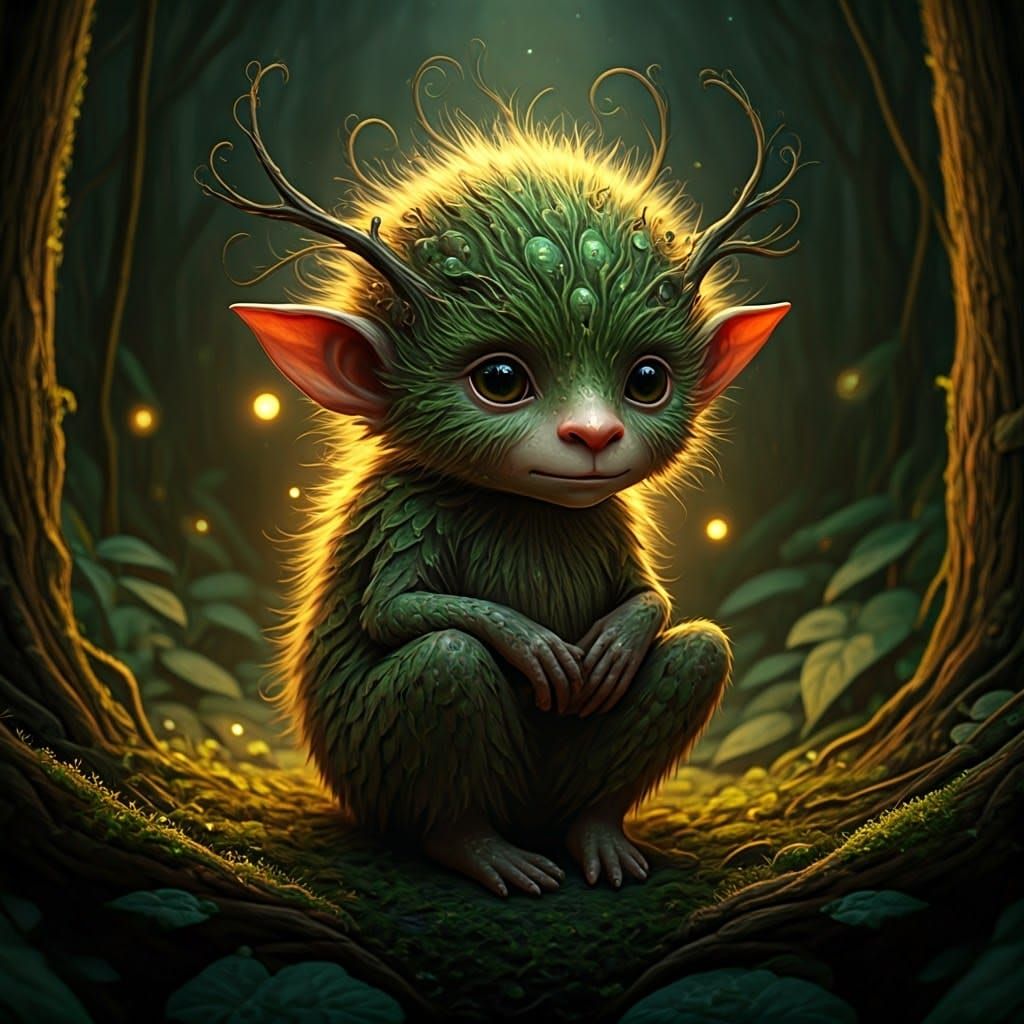 Whimsical Forest Faerie in Earthy Tones