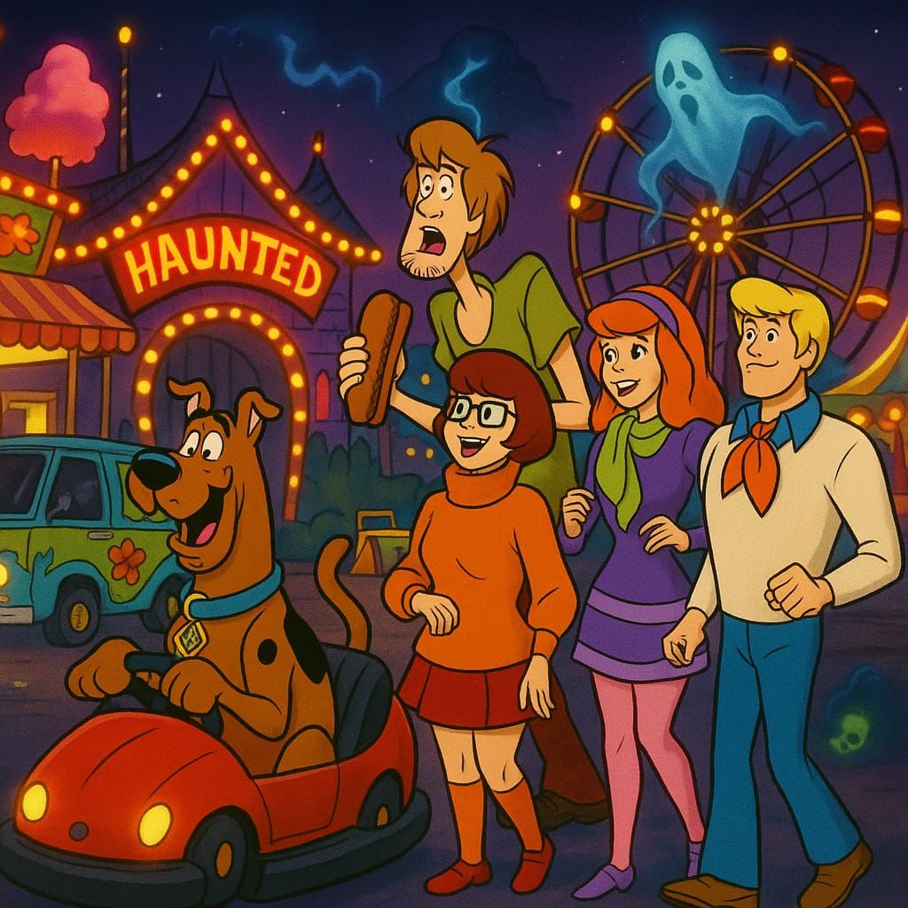 3. “Scooby-Doo and the Mystery of the Midnight Midway” 🎡🌙