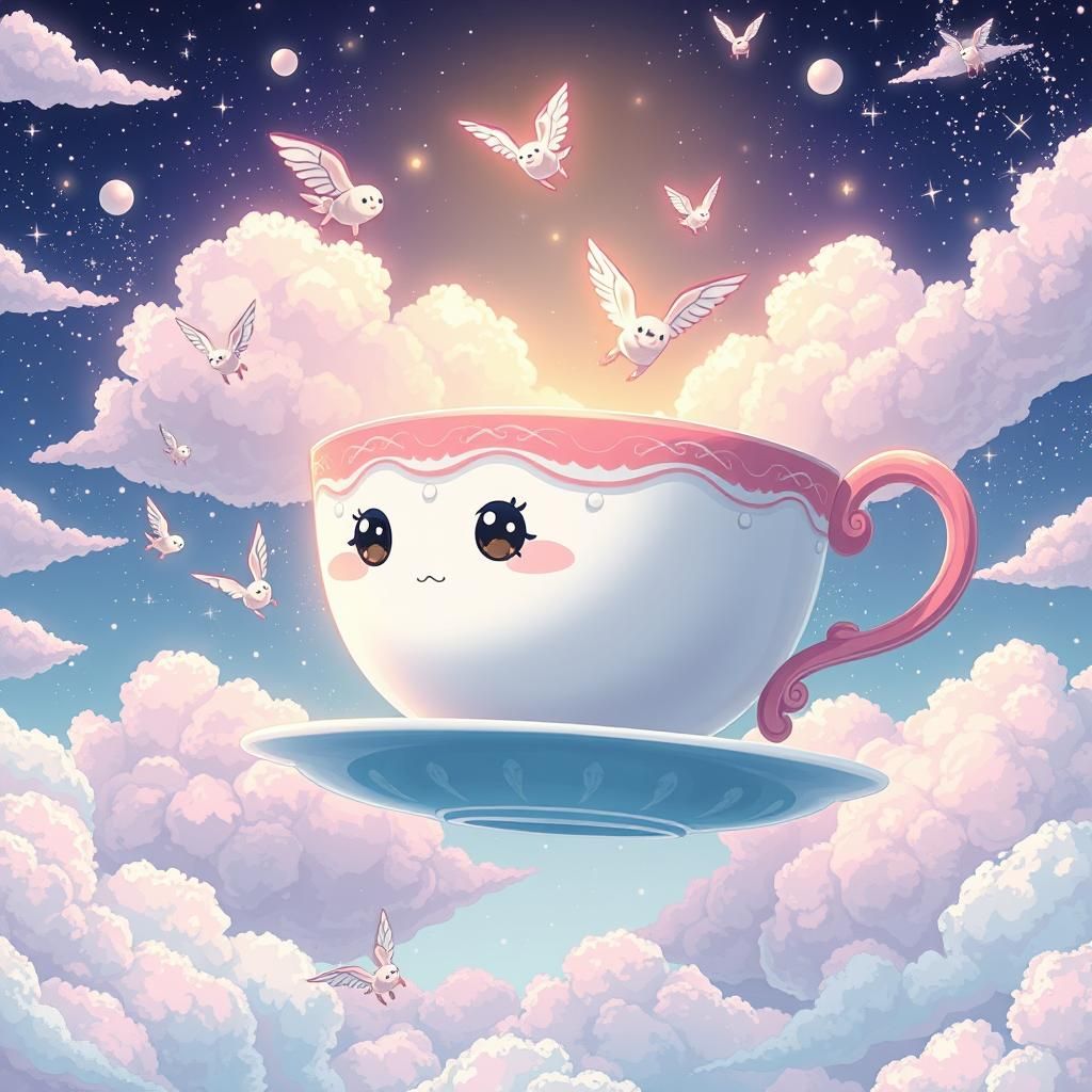 Teacup in the clouds 🍵🌸🤍