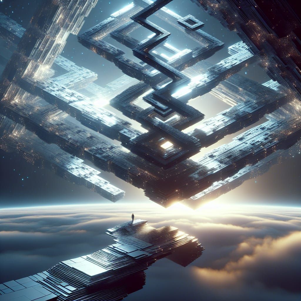 Surreal Structure on Edge of Spatial Rift in 8K - AI Art