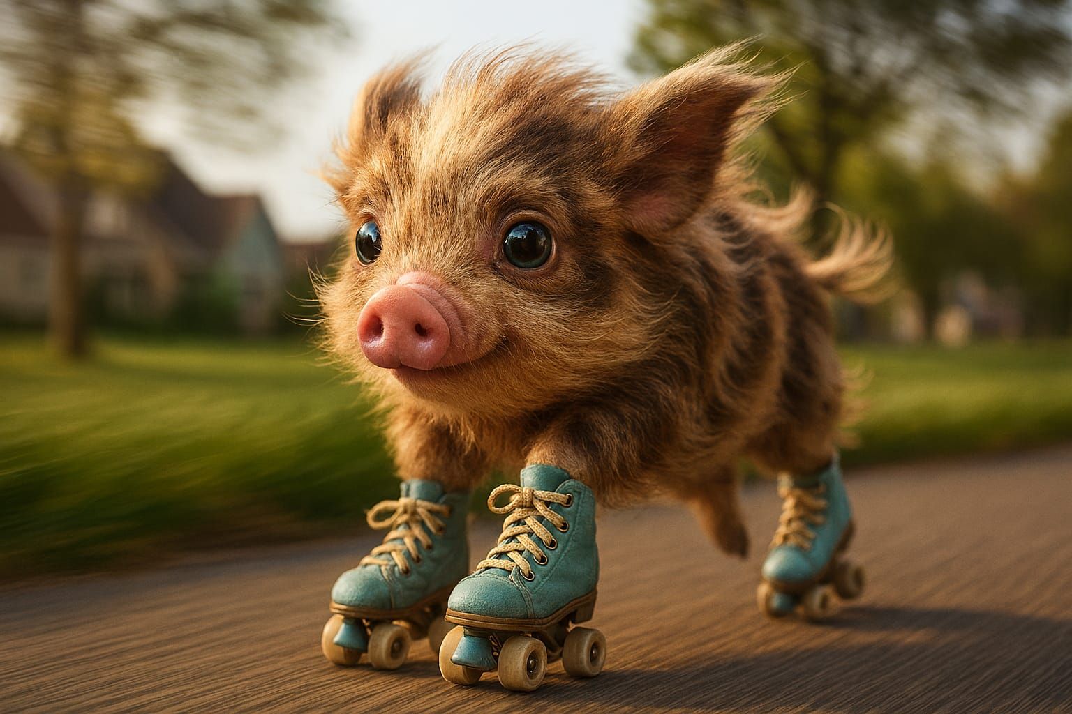 Kinkku, The Roller Skating Miniature Pig