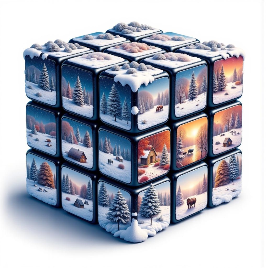 <lora:cube:1.0> cube winter wonderland