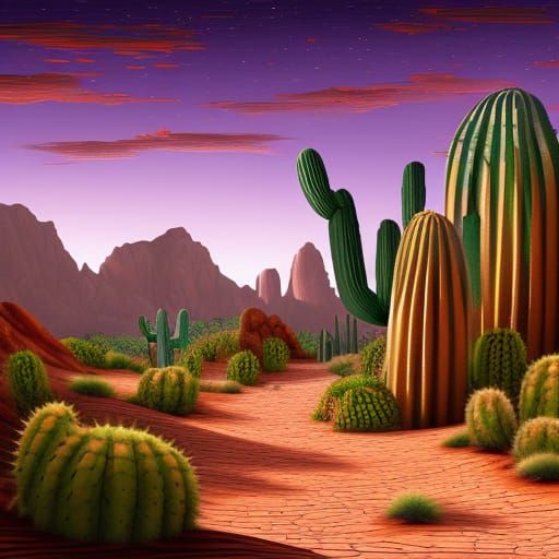 Cacti Towers AI Generated Artwork NightCafe Creator