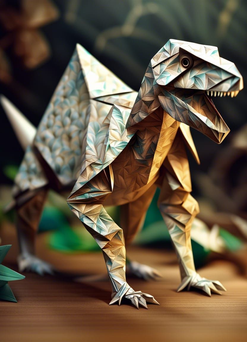 Origami Dinosaurus   by @Unreality One