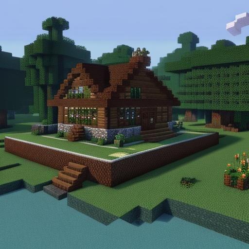 Cottage in the forest on Minecraft 