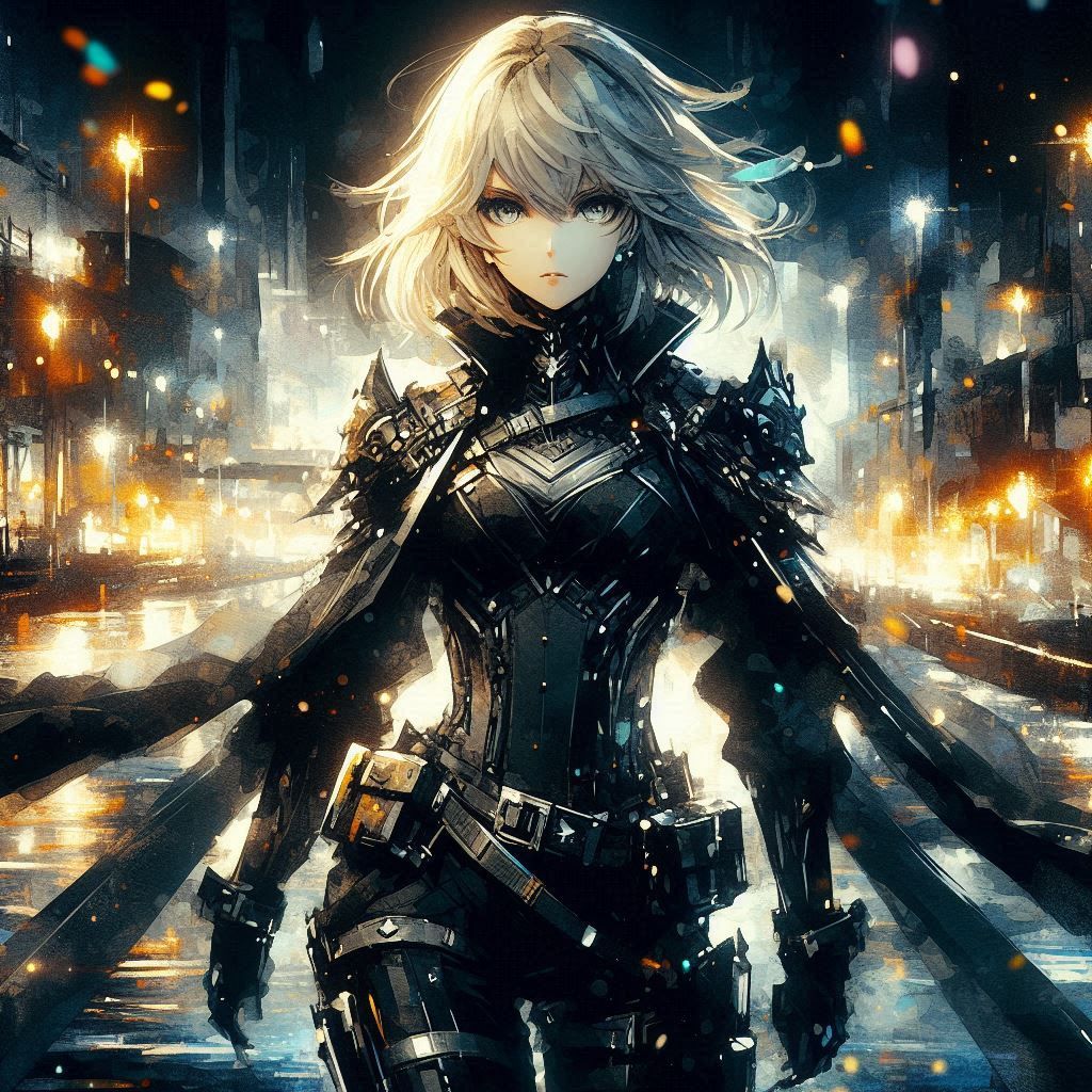 Grey eyes woman, river fire