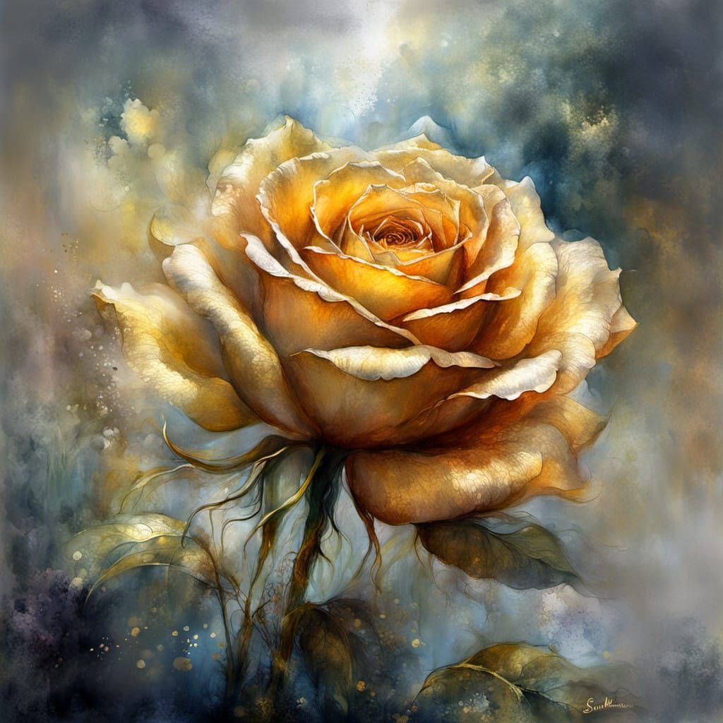 The golden rose   by @BlueCat