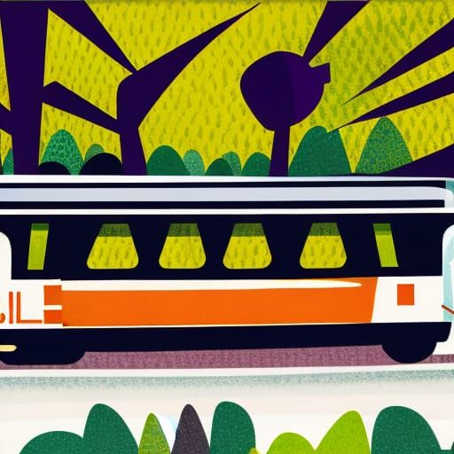 vector psychedelic Train Ride
