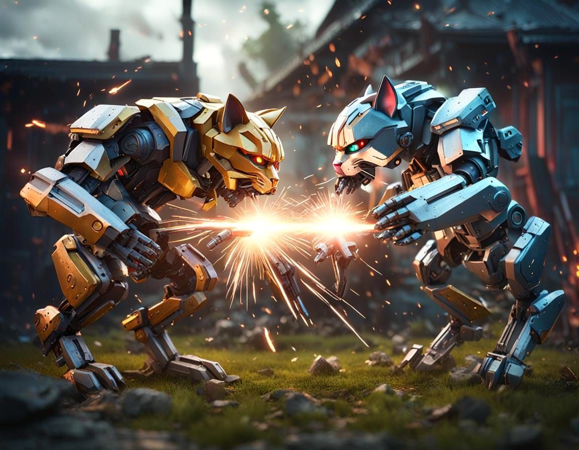 Backyard Cat Fight, Mecha Style