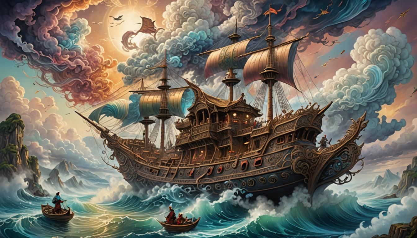 Ship in dreamscape  by @Archibald