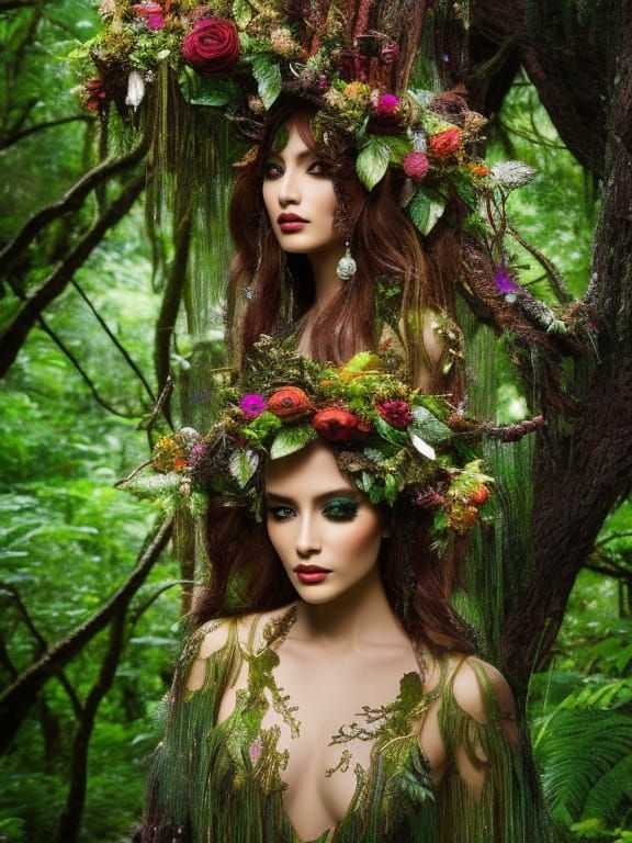 Beautiful Dryad woman 63 HQ - AI Generated Artwork - NightCafe Creator