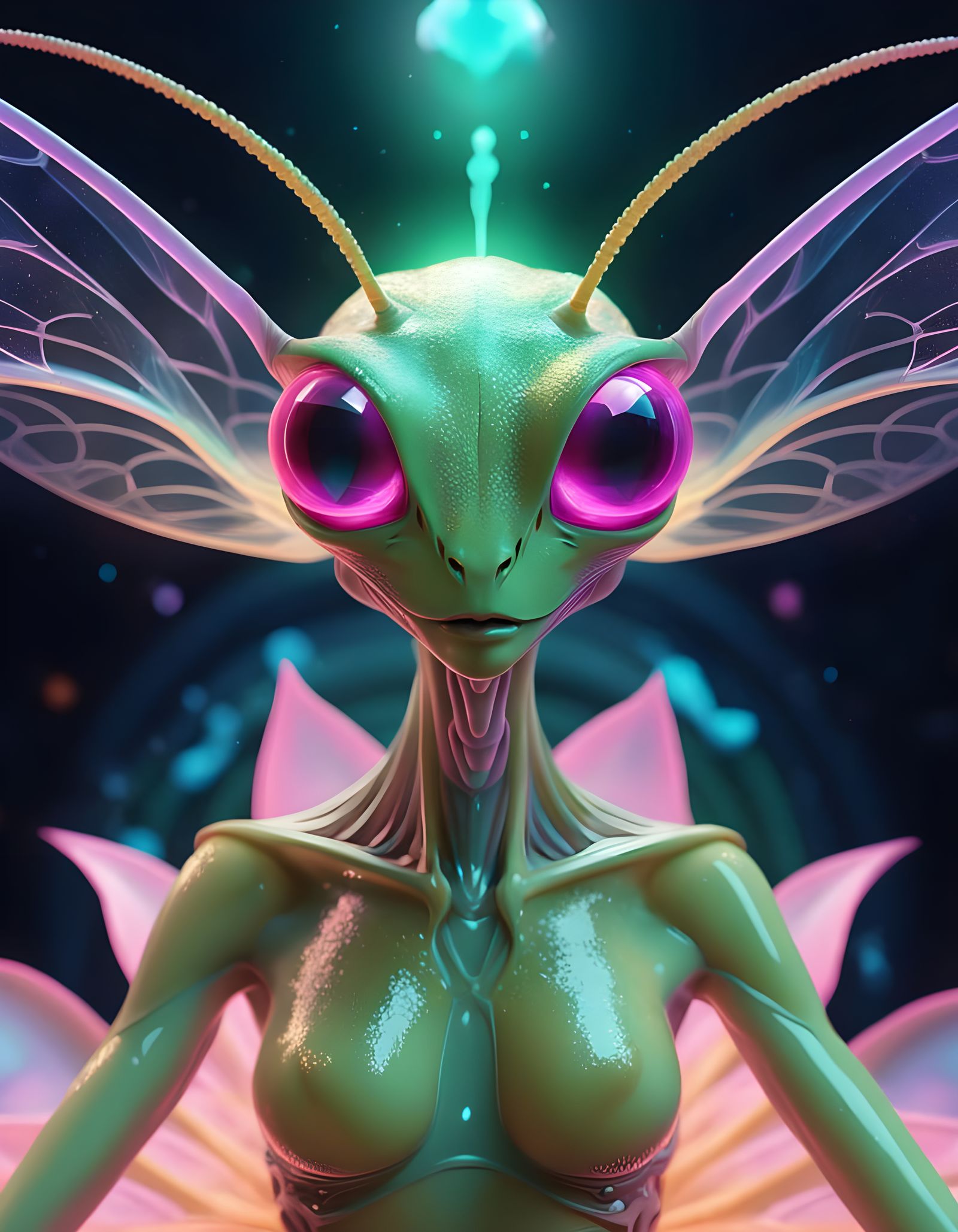 Crystal Guardian Meditates in Prismatic Lotus Position