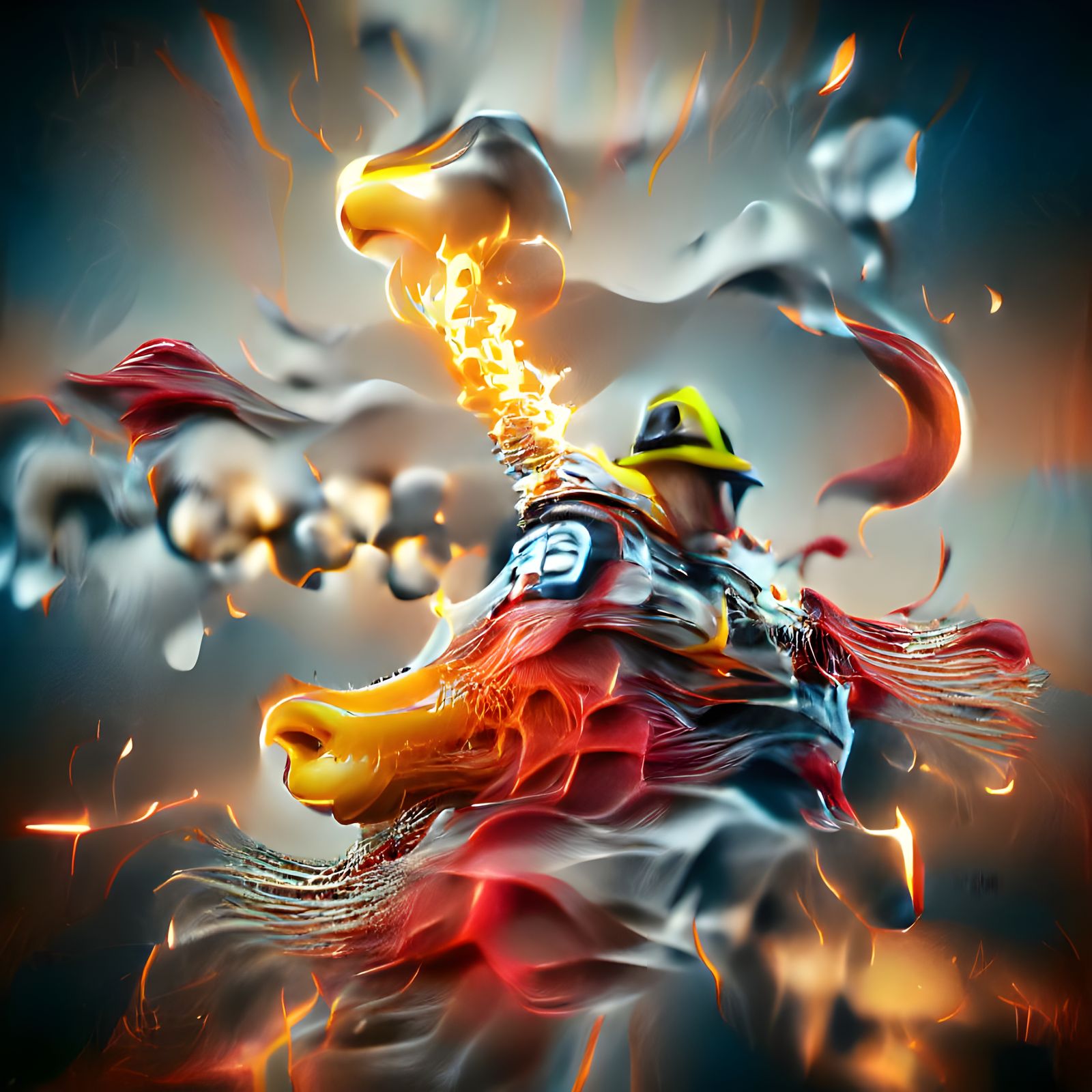 Fire Breathing fireman.