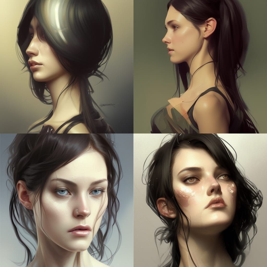 female, Irish decent, black hair, sketched, beautiful - AI Generated ...