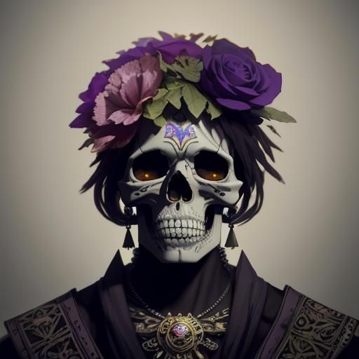 stunning still-life photo render of a mexican skull calavera...