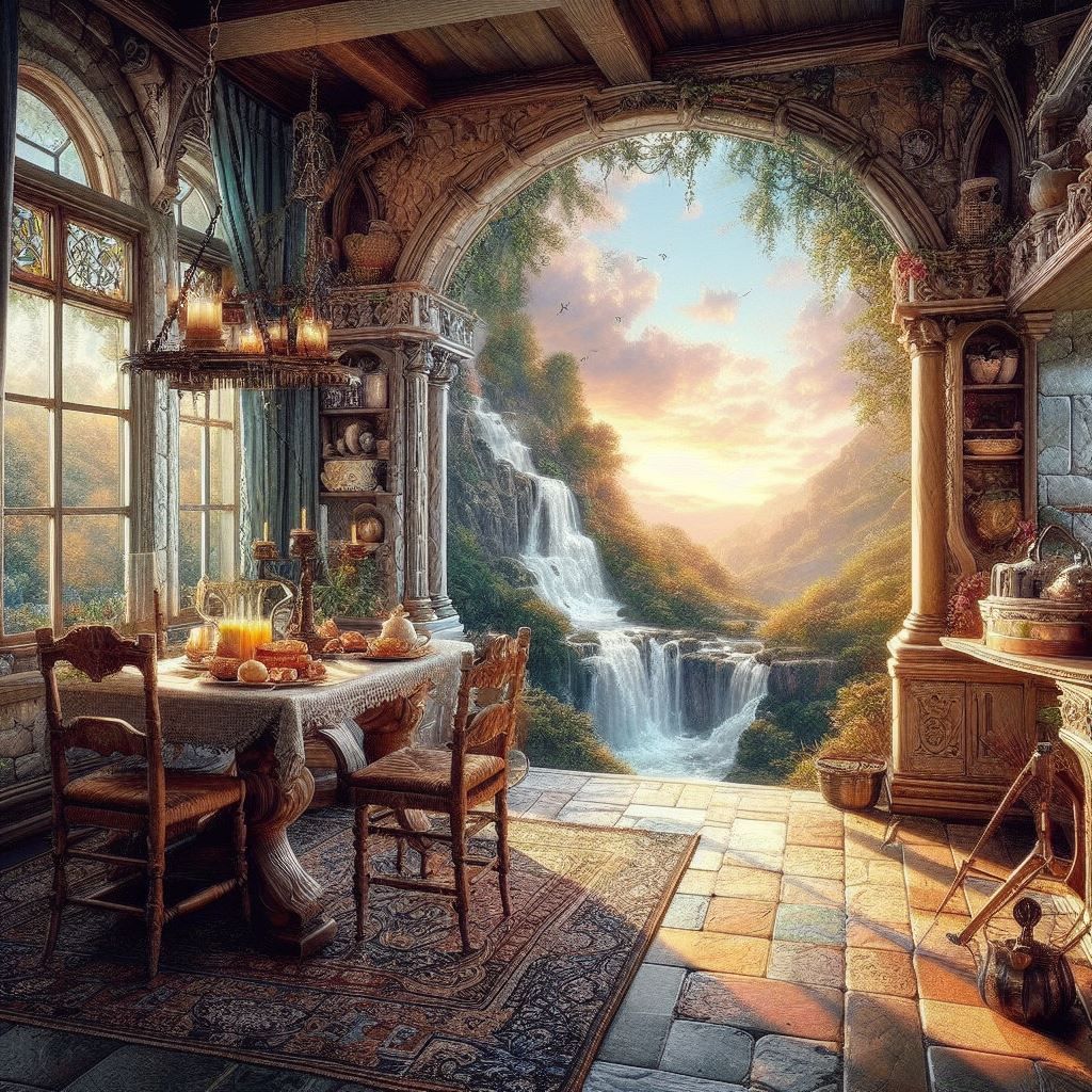 My Cozy Breakfast Nook with a Waterfall View