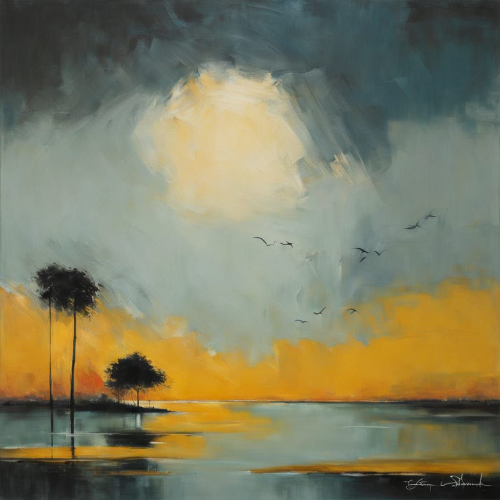 Minimalist Painting with Subtle Texture and Negative Space