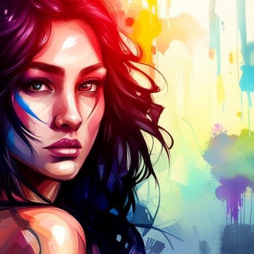 Princess Close-up in Graffiti Street Art Style
