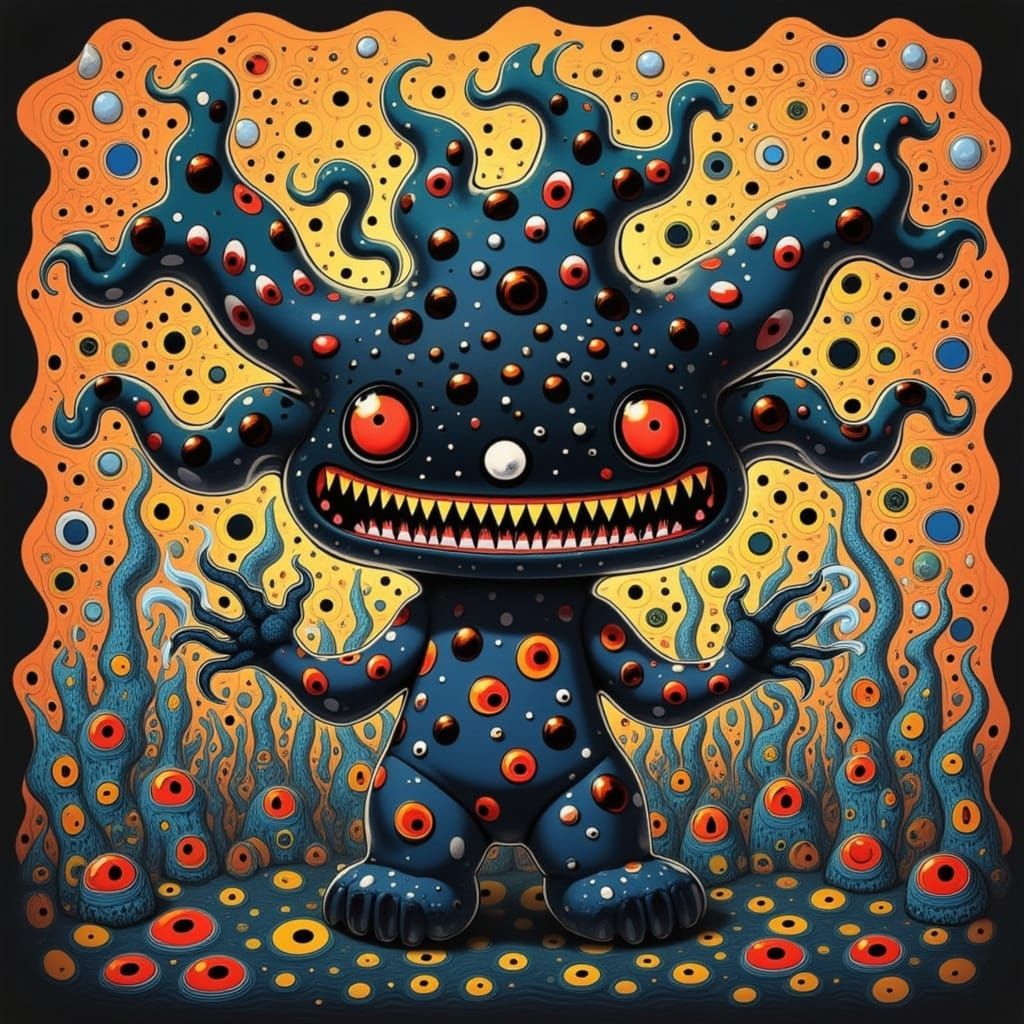 <lora:SCREAMING DOTS -EVIL:1.0>