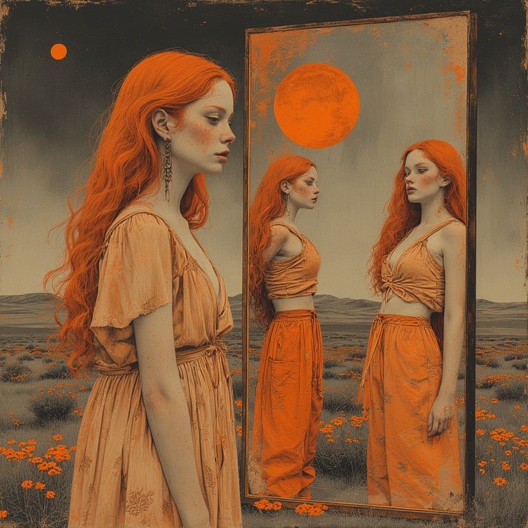 Orange mirrored