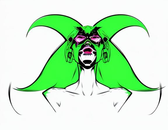Scenecore, demon anime, pretty lips, mouth open tongue out, ...
