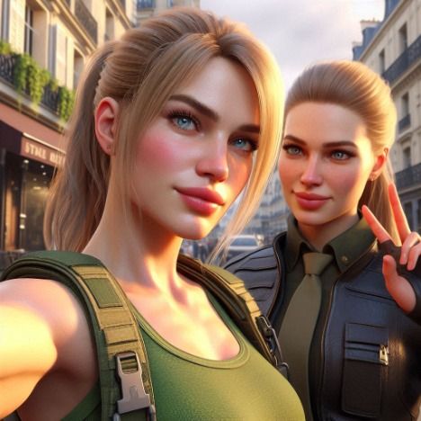 Cassie Cage taking a selfie with her mother Sonya Blade in P...