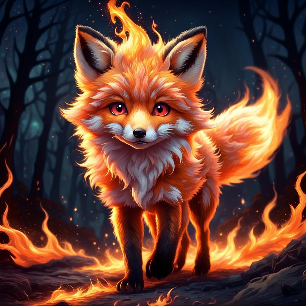 flame fox - AI Generated Artwork - NightCafe Creator